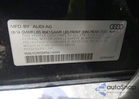 2015 Audi A8 L 4.0T z USA, uszkodzony, nr VIN WAU32AFD8FN016494